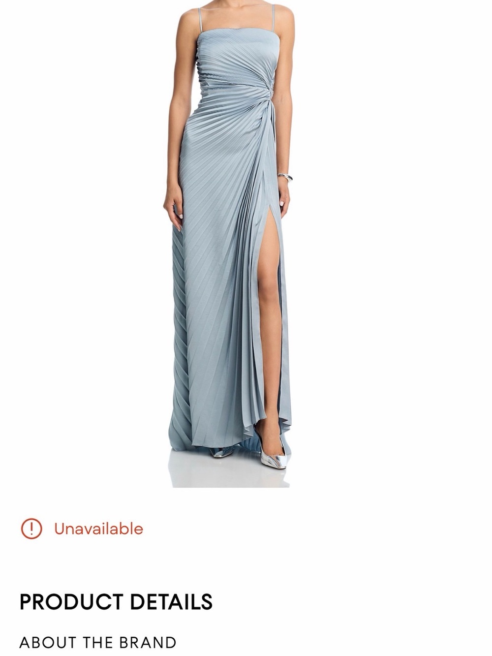 A.L.C. Light Blue Pleated Maxi Skirt with Side Slit